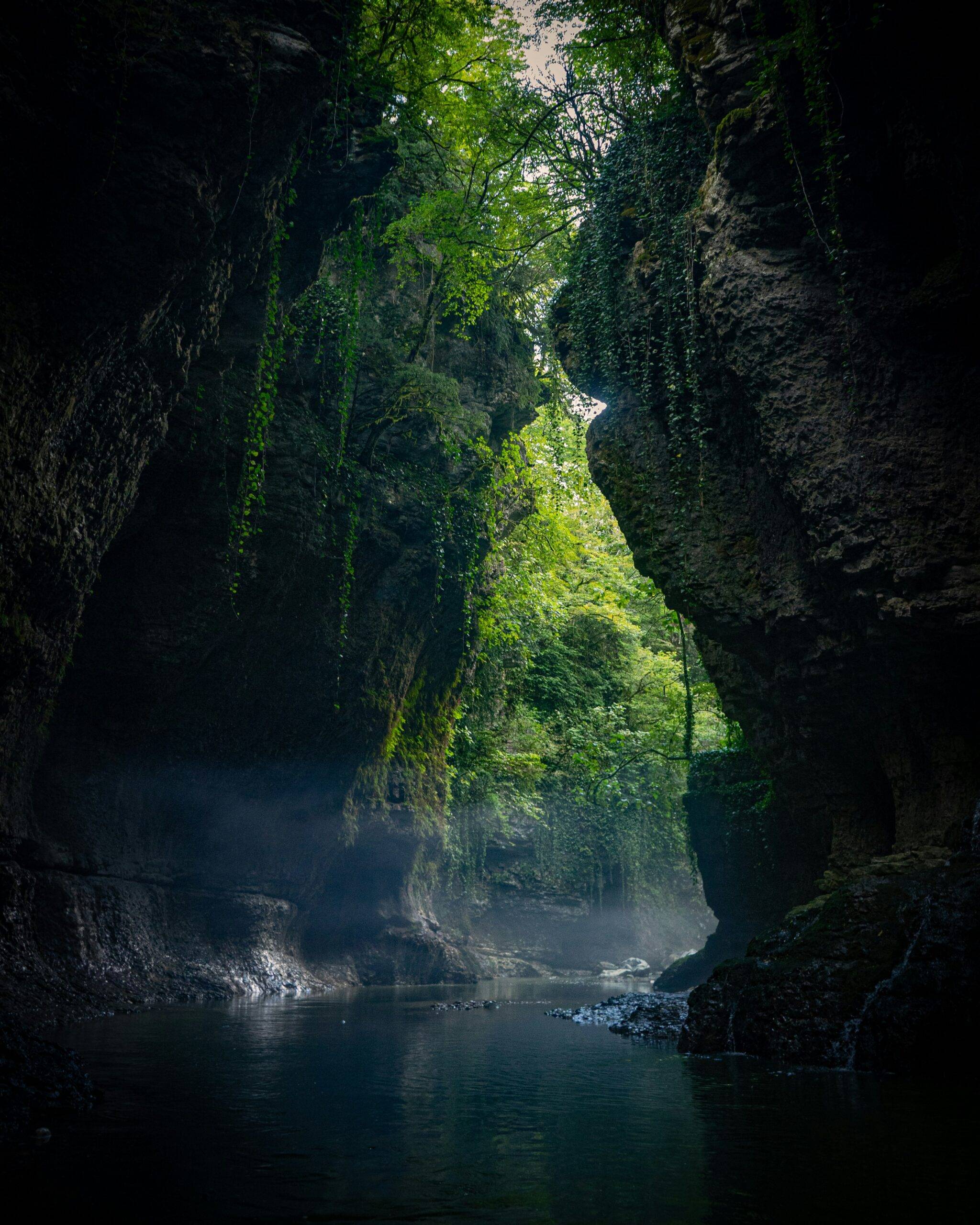 Martvili Canyon with turquoise water