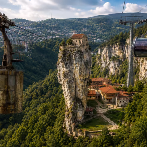 Chiatura Cable Cars & Katskhi Pillar
